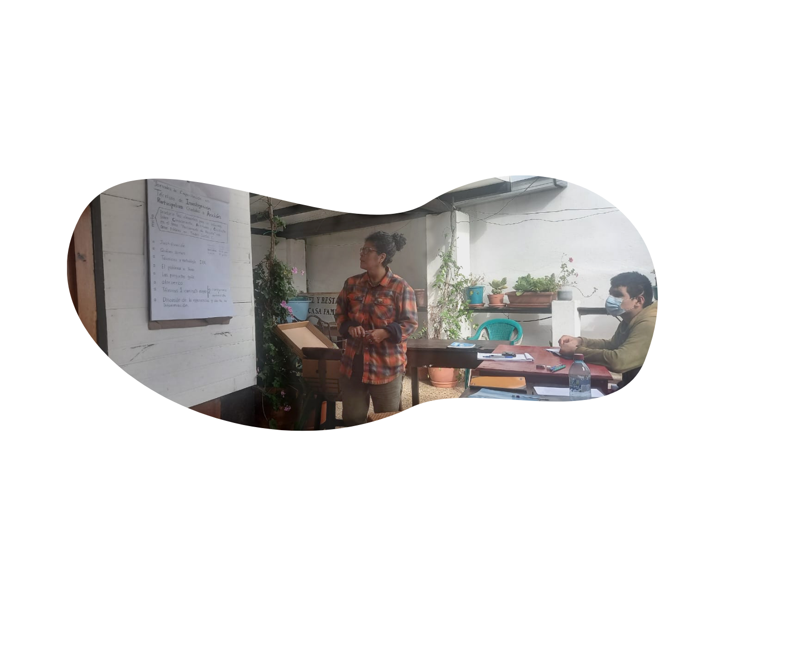 Angela leading workshop in informal setting